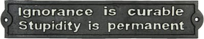 Clayre & Eef Tekstbord 33*6 cm Bruin Metaal Wandbord Quote Bord