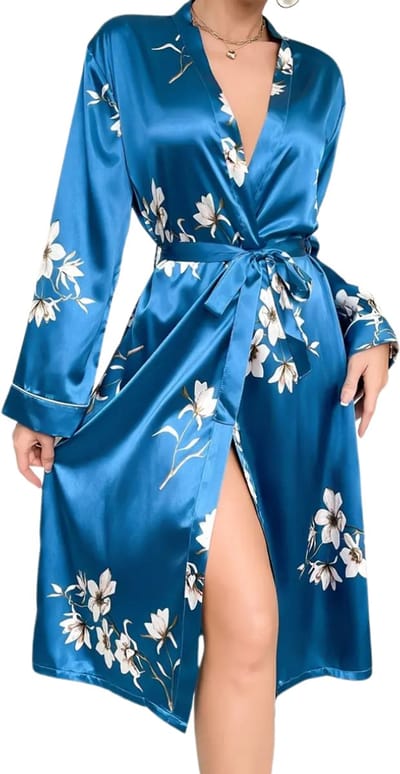 Bovista Badjas Dames - Kimono - Kamerjas - Ochtendjas - Pyama - Blauw - S