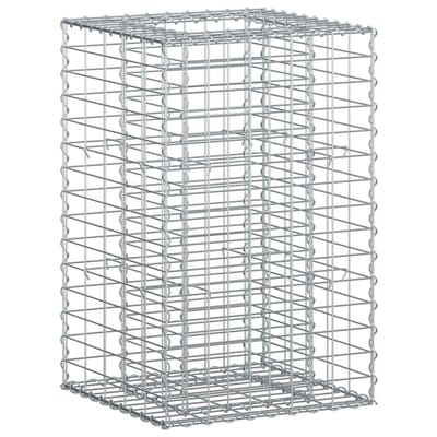 vidaXL - Gabion - verhoogd - bed - 50 - x - 50 - x - 80 - cm - Gegalvaniseerd - staal - zilver