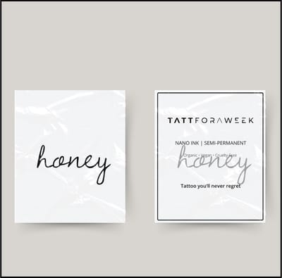 Tijdelijke tattoo honey | Neptattoo volwassenen | Tijdelijke tattoo voor volwassenen | Temporary tattoo | Plaktattoos voor volwassenen | Neptattoos | Probeer zorgeloos een tattoo | tattforaweek