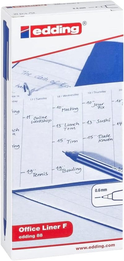 Fineliner 0,6 mm - Blauw - 10 Stuks - Dunne Viltstiften voor Precies Schrijven en Tekenen - Voor School en Kantoor