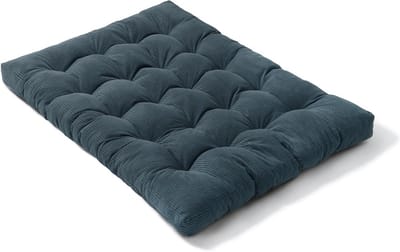 Matras Futon - Vloermatras Bank - Extra Slaapplaats - Zachte Corduroy - 160x200cm - Donkerblauw