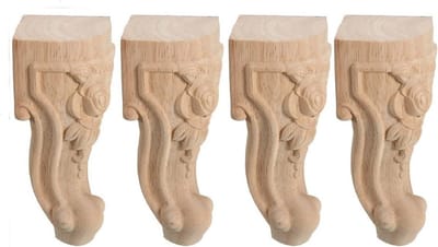 Set van 4 Massief Houten Meubelpoten voor Banken en Tafels 15x6 cm