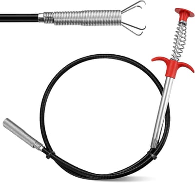 90 cm, buisreinigingsspiraal, flexibele afvoerspiraal, telescoopgrijper, afvoerreiniger, spiraal, buisspiraal voor keuken, badkamer, wastafel, gootsteen, verstopping (90 cm) (0,9 m)