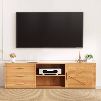 HOMAVO TVG1-S TV-meubel - 160 cm - Houtlook - 3 laden en schuifdeur