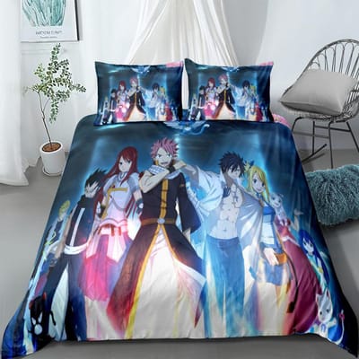 Anime Fairy Tails Kinder Beddengoed Set King Queen Double Full Twin Eenpersoons Maat egel Bedlinnen Set ru(150x210cm)