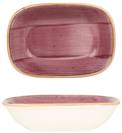 Bonna Serveerschaal - Aura Blackberry - Porselein - 14x10 cm - set van 2