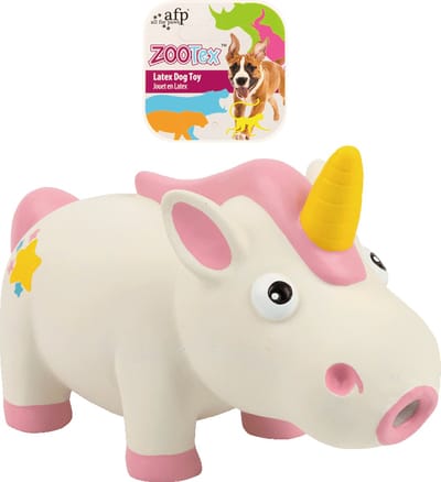 AFP Penelope the Unicorn - Hondenspeelgoed - ZooTex - Latex hondenspeeltje - Met knorgeluid - S - Eenhoorn