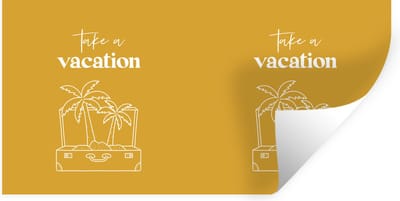 Muurstickers - Sticker Folie - Spreuken - Quotes - Take a vacation - Koffer - 40x20 cm - Plakfolie - Muurstickers Kinderkamer - Zelfklevend Behang - Zelfklevend behangpapier - Stickerfolie