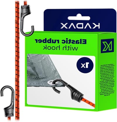 Zeilspanner Rubber - Expanderlus Touw - Zeil Vastzetten - Latex Kern Polyproyleen - 1 Stuk - Oranje Zwart
