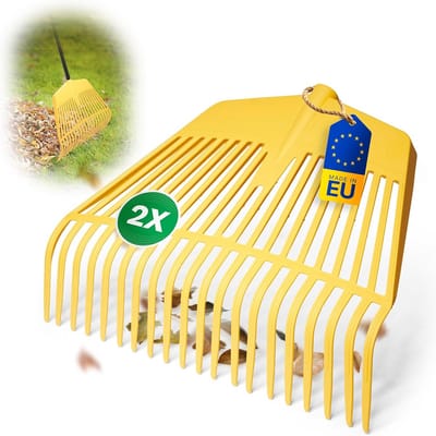 2-in-1 Tuinhark Bladhark Bladvork 20 Kunststof Tanden 45 cm Werkbreedte