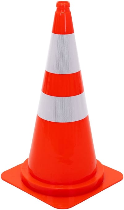 ECD Germany | Grote pylonen met 2 reflecterende strepen, 75 cm, van PE, oranje, verkeerskegels, geleidingskegels, waarschuwingskegels, verkeersgeleidingskegels, verkeershoedjes