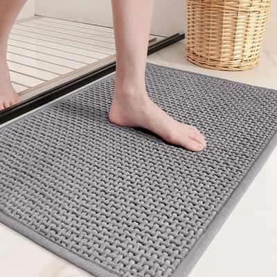 Dailygoods- Badmat Antislip 40 x 60 cm - Zacht Chenille - Superabsorberend - Veiligheidsmat - Voor Badkuip - Machinewasbaar - Badkamermat