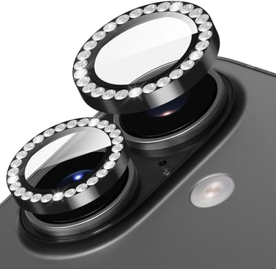 Dailygoods- Lensbeschermer HD - Camera Protector iPhone 17 - Krasbestendig Glas - Zwart - Diamantafwerking - Optimale Bescherming