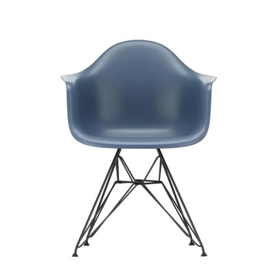 Vitra DAR Eames Plastic Armchair - zwart - zeeblauw RE