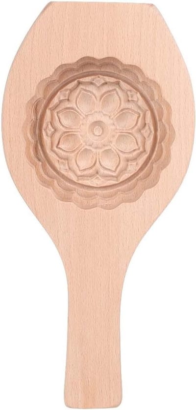 DIY Houten Maancake Mould met Mooi Bloemenpatroon voor Muffins, Koekjes en Chocolade Desserts