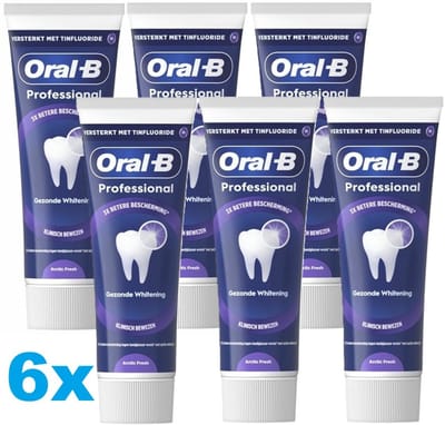 Oral-B Professional Tandpasta Gezonde Whitening 6 x 75 ml – Active Fresh – 6-pack