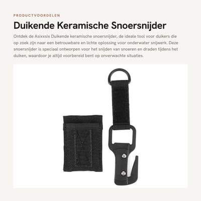 Dailygoods- Keramische Snoersnijder - Lichtgewicht Dompelsnijder - Roestvrij Staal Toepassing - Duikgerei - Antislip Handvat - Schokbestendig Ontwerp