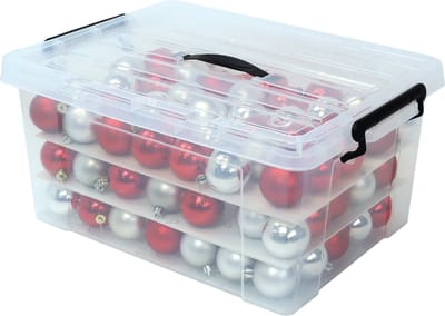 Alpac Kerstballen opbergbox - Kerstballenbox - Kerst opbergbox - 35 Liter - 535 x 390 x 245 mm - Transparant