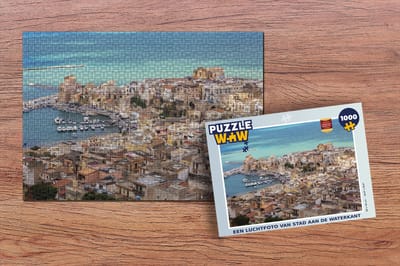 Puzzel Een luchtfoto van stad aan de waterkant - Legpuzzel - Puzzel 1000 stukjes volwassenen