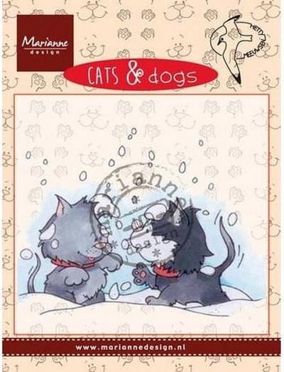 Marianne Design stempel Cats & dogs - snow fight CD3502
