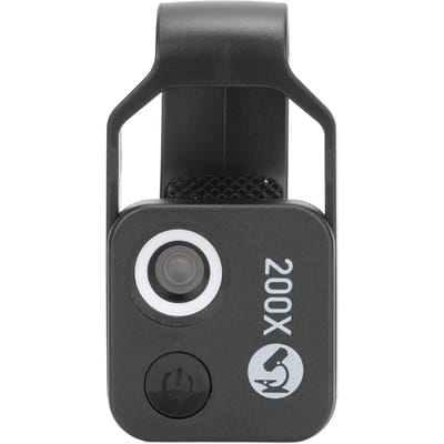 Microscope de poche mini pour téléphone 200X, design à clip, microscope pour téléphone avec lumière LED et CPL pour jadéite et métal noir