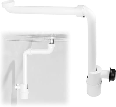 Ruimtebesparende 1/4 inch sifon voor badkamer: 360° verstelbare sifon voor wastafel, keukenafvoer en geurafsluiter