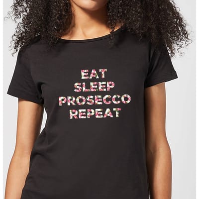 Eat Sleep Prosecco Repeat Women's T-Shirt - Black - 3XL