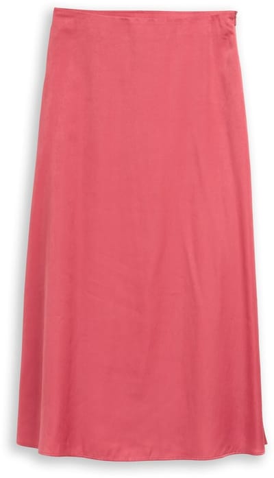Tom Tailor - Hoge taille satijnen midi-rok - Maat 36 - cozy pink
