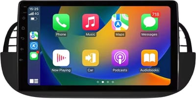Autoradio met bluetooth - Carplay - Voor FIAT 500 (2007-2014) - Geschikt voor Apple en Android - Stereo - Navigatie - Navigatiesysteem auto - 2GB 32GB - 9"