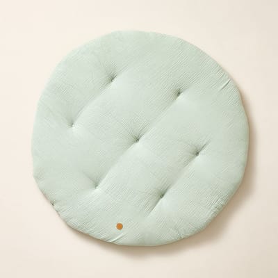 Petite Amélie Speelmat baby - Speelkleed rond - 100% Biologisch mousseline katoen - Luxe en veilige plek voor ontwikkelingsactiviteiten - Gebruik in speeltenten of tipi-tenten - Ø 100 cm - Groen