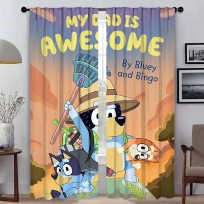 Tulle Bedroom Blueys Halloween Decoration Home Interior Curtains Living Room Window Curtain Partition Blinds Shades Made Of Polyester Area Treatment W100*H160(CM)-Rod Pocket&2PCS