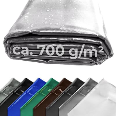 Zeil Voor Vrachtwagen 700g/m² Lichtgrijs 3 x 2,5 Meter Heavy Duty