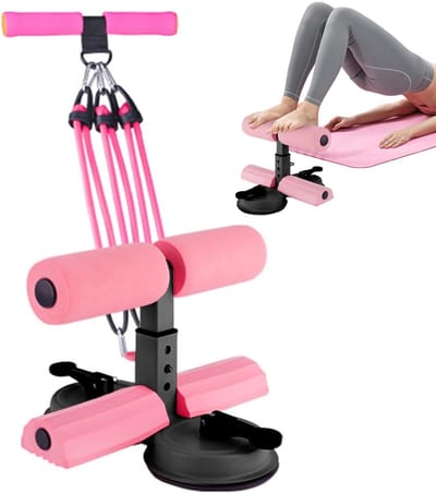 Sit-up Hulp - Core Trainer - Thuis Fitness - Sterke Zuignap - 23 x 20 cm - Roze