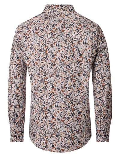 Casa Moda overhemd bruin geprint katoen button down wijde fit