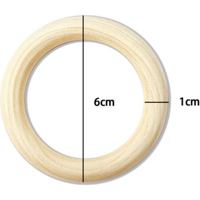 Lot de 10 anneaux en bois massif brut 40-100 mm, anneaux en bois naturel pour macramé, bricolage, cerceaux en bois, ornements, connecteurs, bijoux
