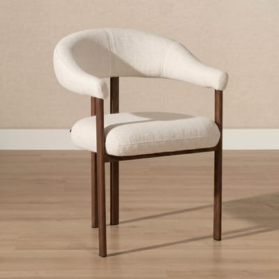 Bronx71® Eetkamerstoel Nori linnen off white - stoel