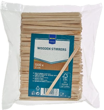 Houten roerstaafjes 11 cm 1000 stuks