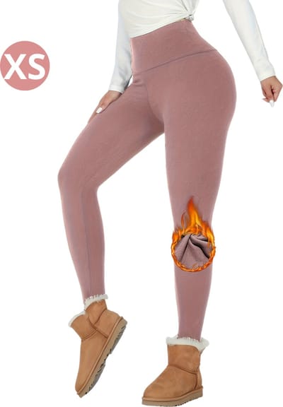Bovista Gevoerde Panty - Legging - Hoge Taille - Winter Panty - Fleece panty - Thermo Panty - Warme Panty - Elastisch - Roze Maat XS