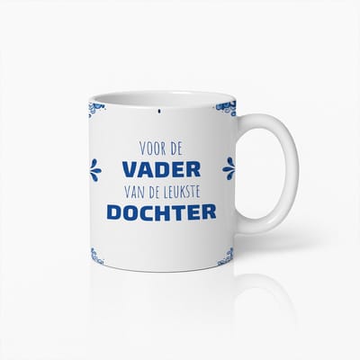 Voor de Vader van de Leukste Dochter Mok 330ml – Grappig & Hartverwarmend Cadeau voor Papa – Perfect voor Vaderdag of Verjaardag