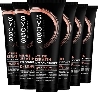 Syoss Keratin - Conditioner - Zacht en Makkelijk Doorkambaar - Sterker Haar - Broos en Breekbaar Haar - Voordeelverpakking - 6x250 ml