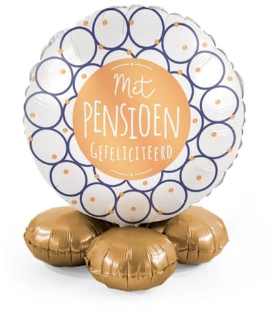 Met Pensioen Gefeliciteerd! - Ballonnen set met standaard - Everloon