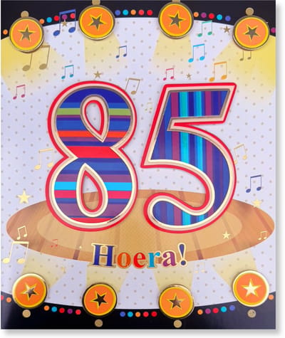 Maxi Kaart - 85 Jaar Felicitatie Wenskaart - 21x25cm - XL Verjaardag Wenskaart - Leeftijd Kaart Inclusief Envelop