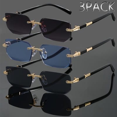 3-Pack Universele Casual Mode Brillen Winkelstraat Streetwear Perfect Cadeau voor Vaderdag Moederdag Feesten Brillen black