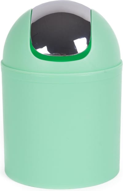 Benson Compacte afvalbak - groen kunststof - Ø 14 x 19.5 cm - ideaal voor badkamer