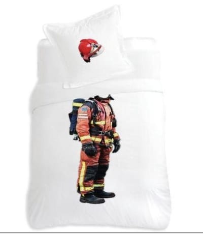 Dekbedovertrek Pompier Billy- Brandweer-140x200 cm +1 kussensloop 65x65- 100% katoen