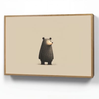 Nachtlampje 100x70 cm - Kinder lamp - Beer - Donkerbruin - Minimalistisch - Tafellamp kinderkamer draadloos - Slaapkamer lampje - Bedlamp kinderen - Kinderlampje - Wandlamp babykamer - Nachtlampjes