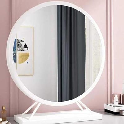 Ronde vloerspiegel - Decoratieve wandspiegel - Make-up aanbrengen - Metalen frame goud - Vier maten - Goudkleurig