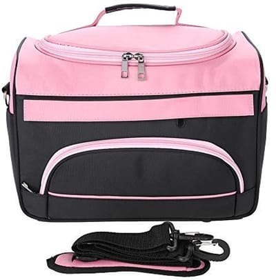 Dailygoody - Kapperstas - Grote capaciteit - Stabiele basis - Roze - Draagtas voor kappersaccessoires - Geschikt voor salon en reizen