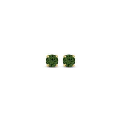 New Bling 9NBG-0556 Gouden Oorknopjes met Zirkonia 3mm - Groen - Rond - 14 Karaat - Goud